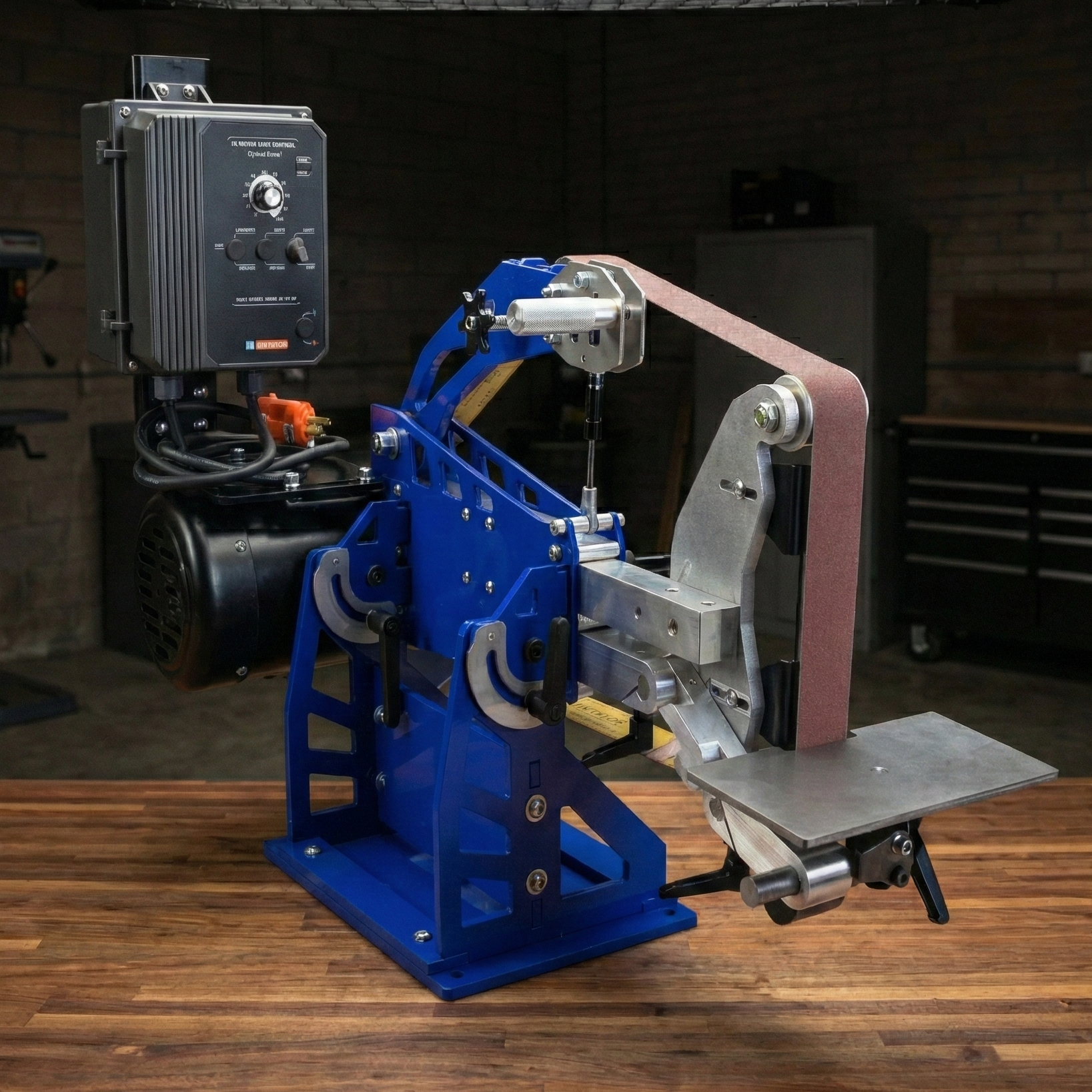 レジスター Diktator MAX 2x72 Tilting Belt Grinder Kit - 2HP Motor & VFD