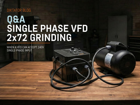 Can a VFD Run Single Phase for a 2x72 Grinder?