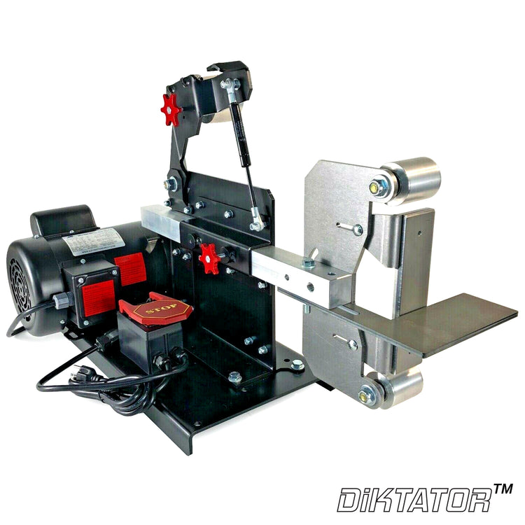 Mini Diktator 2x72 BELT GRINDER, BOLTED CHASSIS, WITH 1.5HP MOTOR, BASE, TOOL REST AND WHEELS