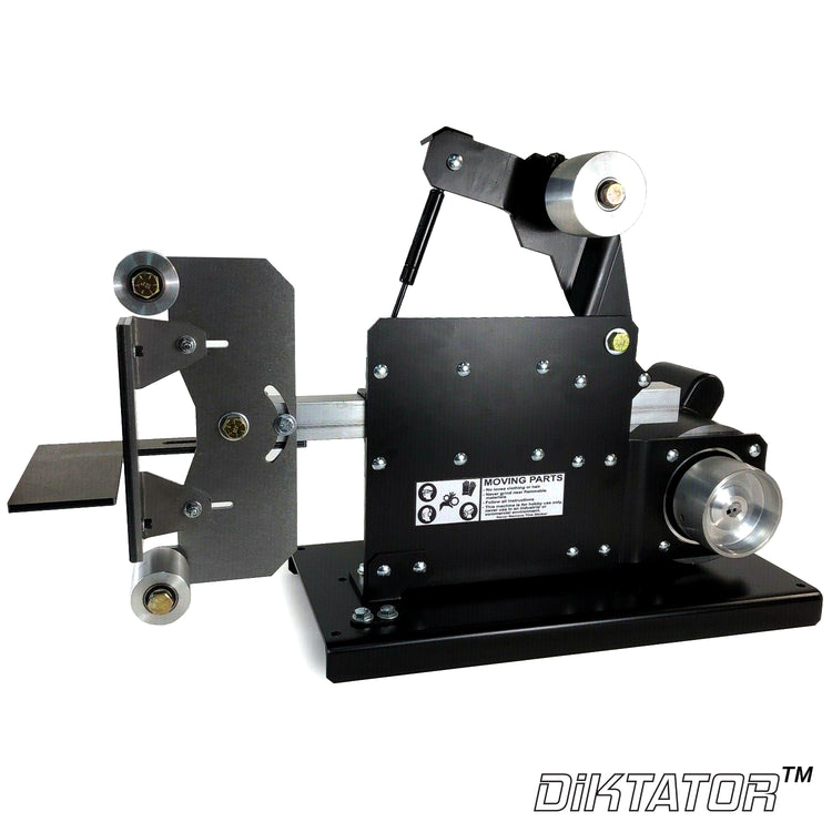 Mini Diktator 2x72 BELT GRINDER, BOLTED CHASSIS, WITH 1.5HP MOTOR, BASE, TOOL REST AND WHEELS