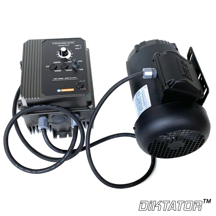 2 HP Motor with VFD - 3450 RPM (Wired for 110V)