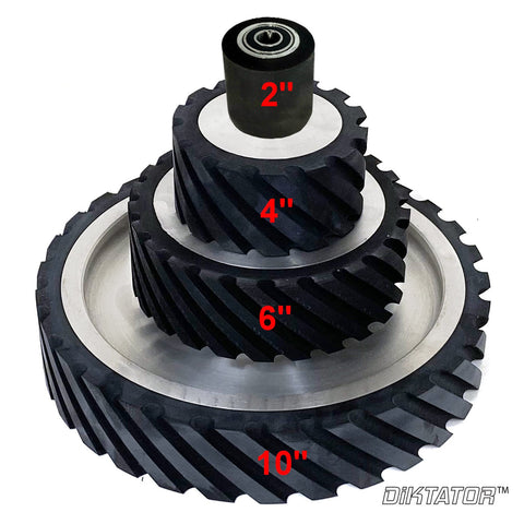 Diktator Grinders 12 in. Serrated Rubber Wheel for 2x72 Belt Grinder