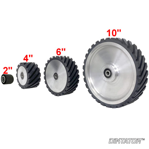 4 In. Serrated Rubber Wheel for 2x72 Belt Grinder